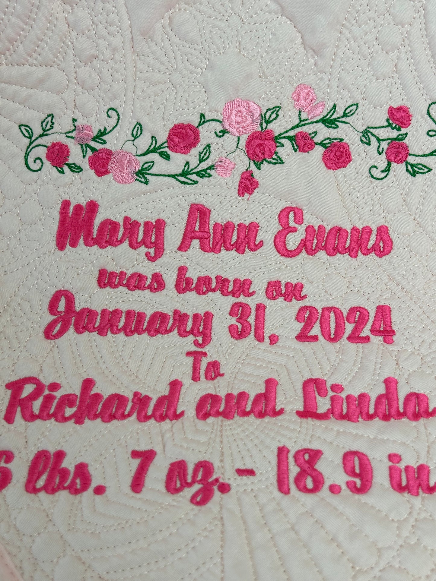 Baby Blanket Pink Roses