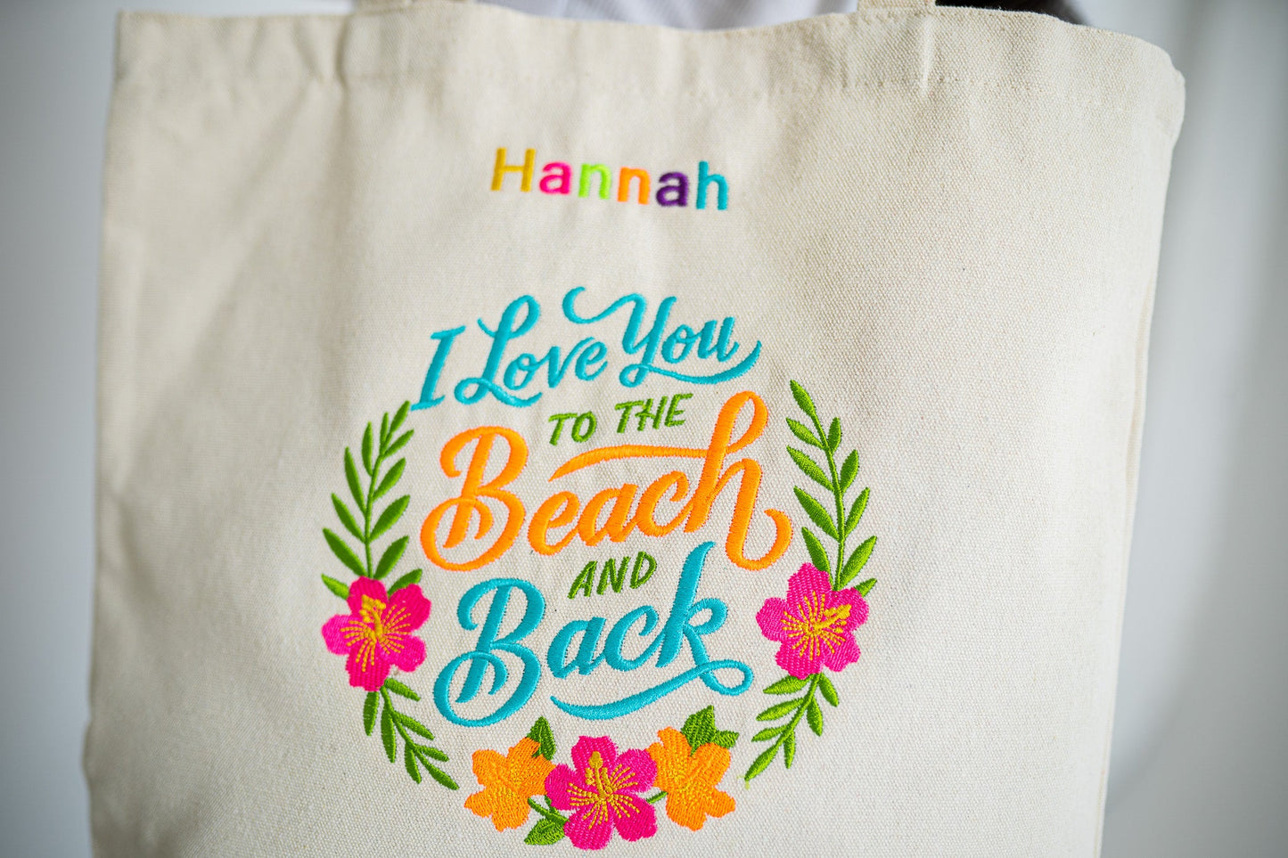 I Love You To The Beach and Back White Medium Canvas Tote Bag