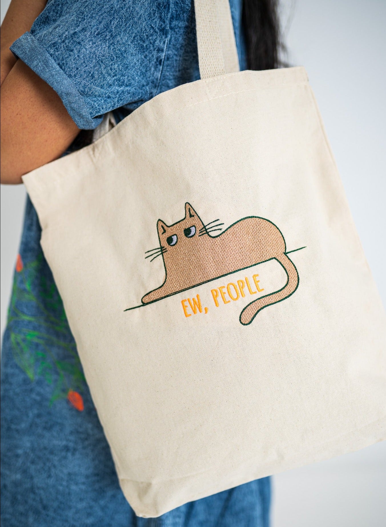 Ew, People White Large Canvas Tote Bag