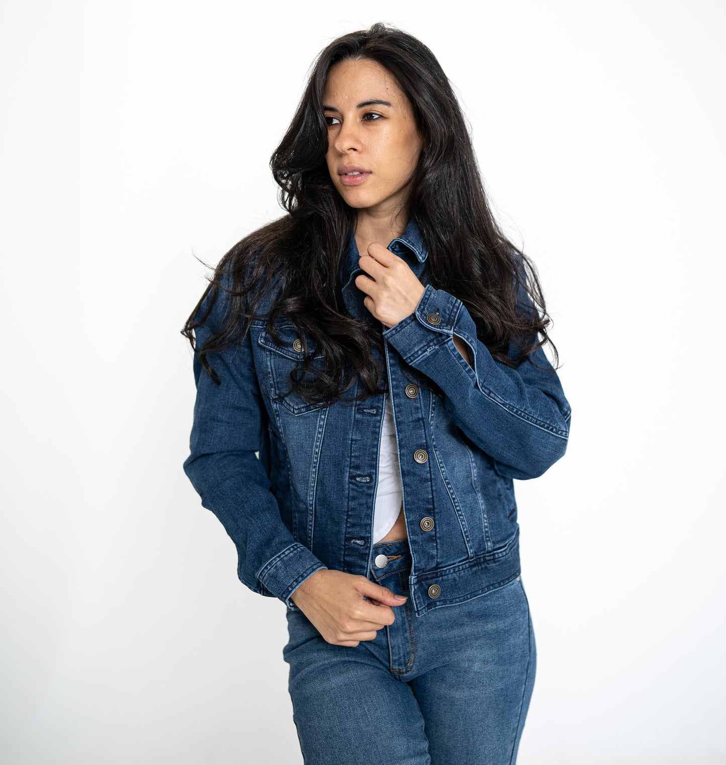 Lion In Flowers Ladies' Denim Jacket