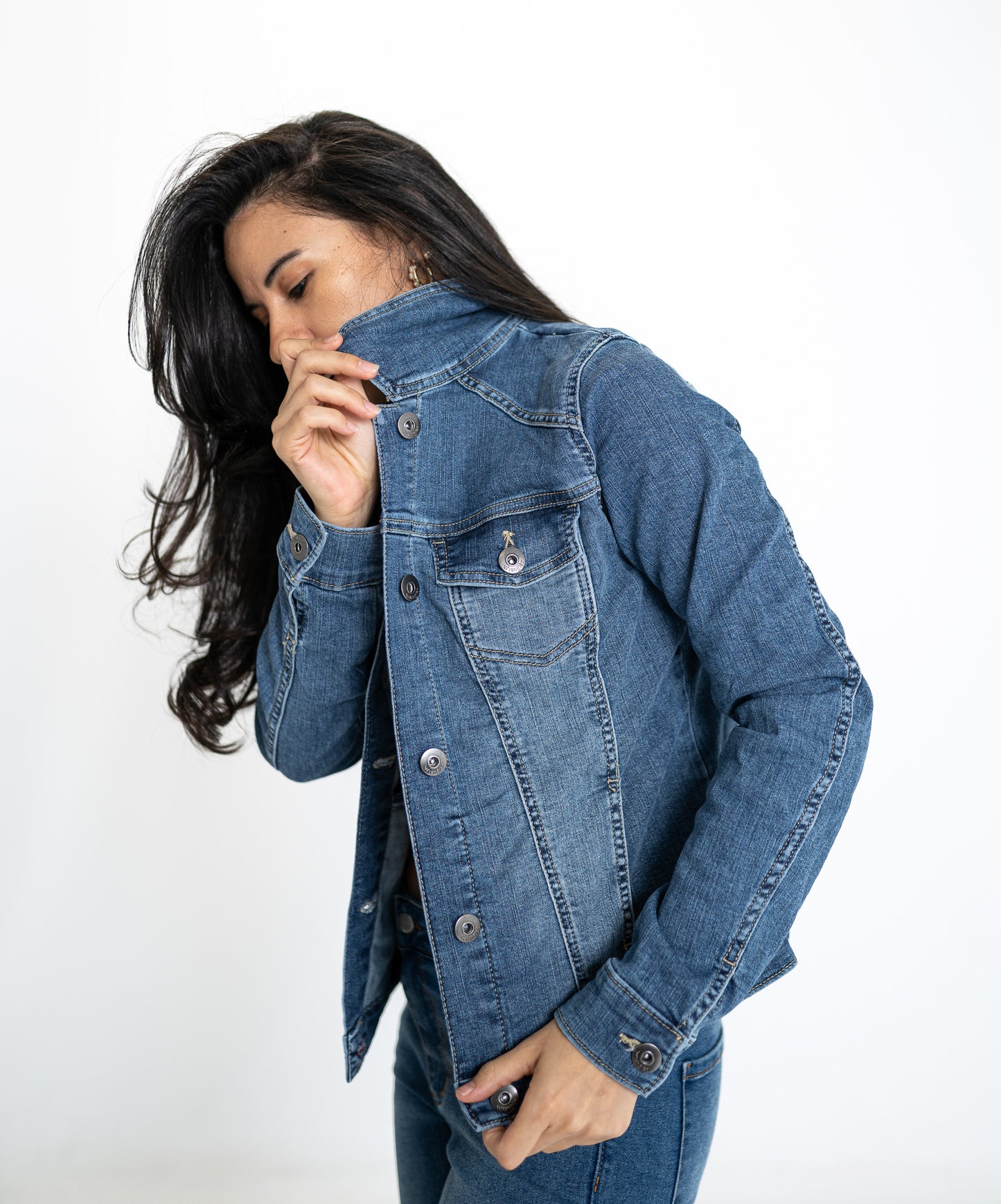 Tiger in Cherry Blossoms Ladies' Denim Jacket