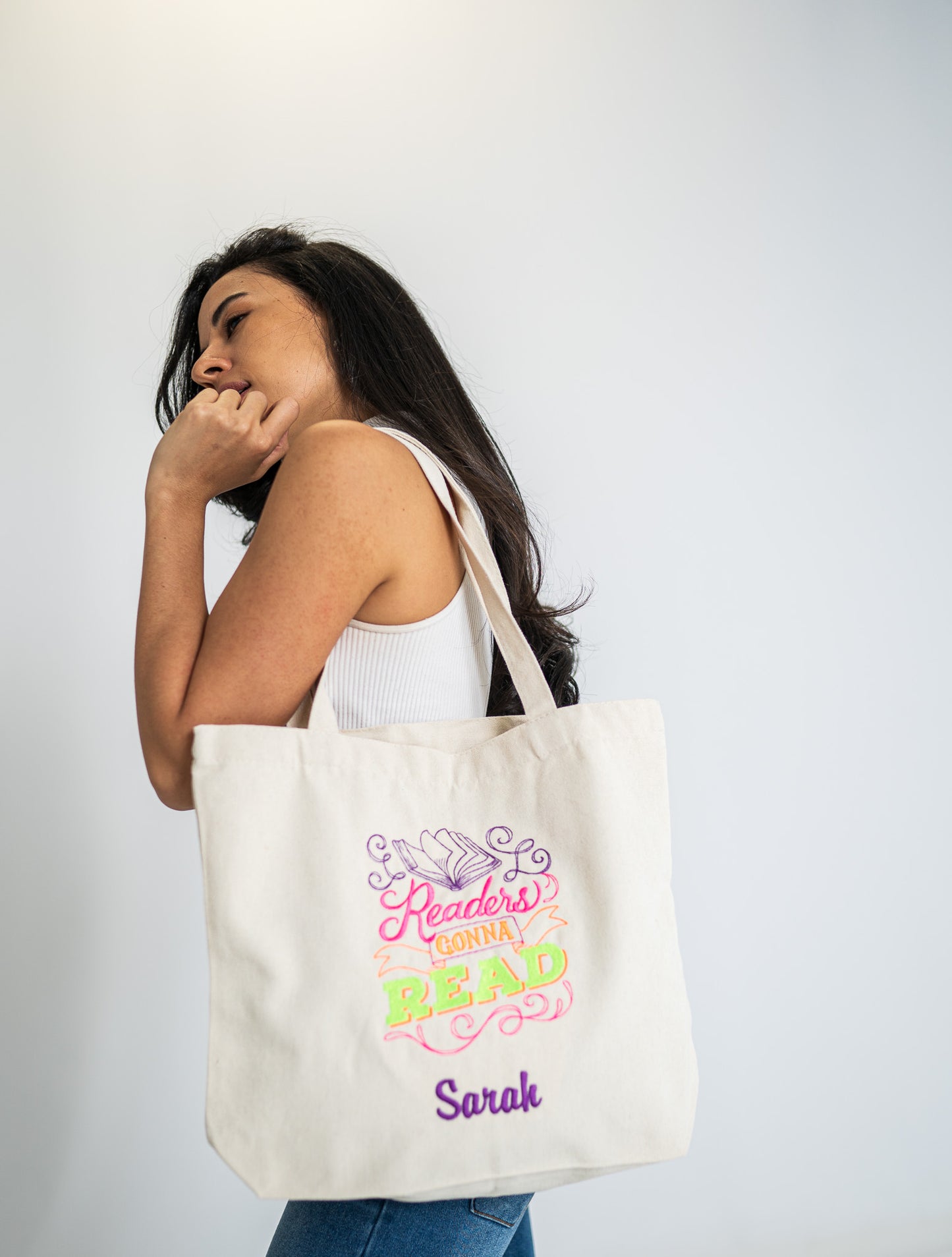 Readers Gonna Read White Medium Canvas Tote Bag