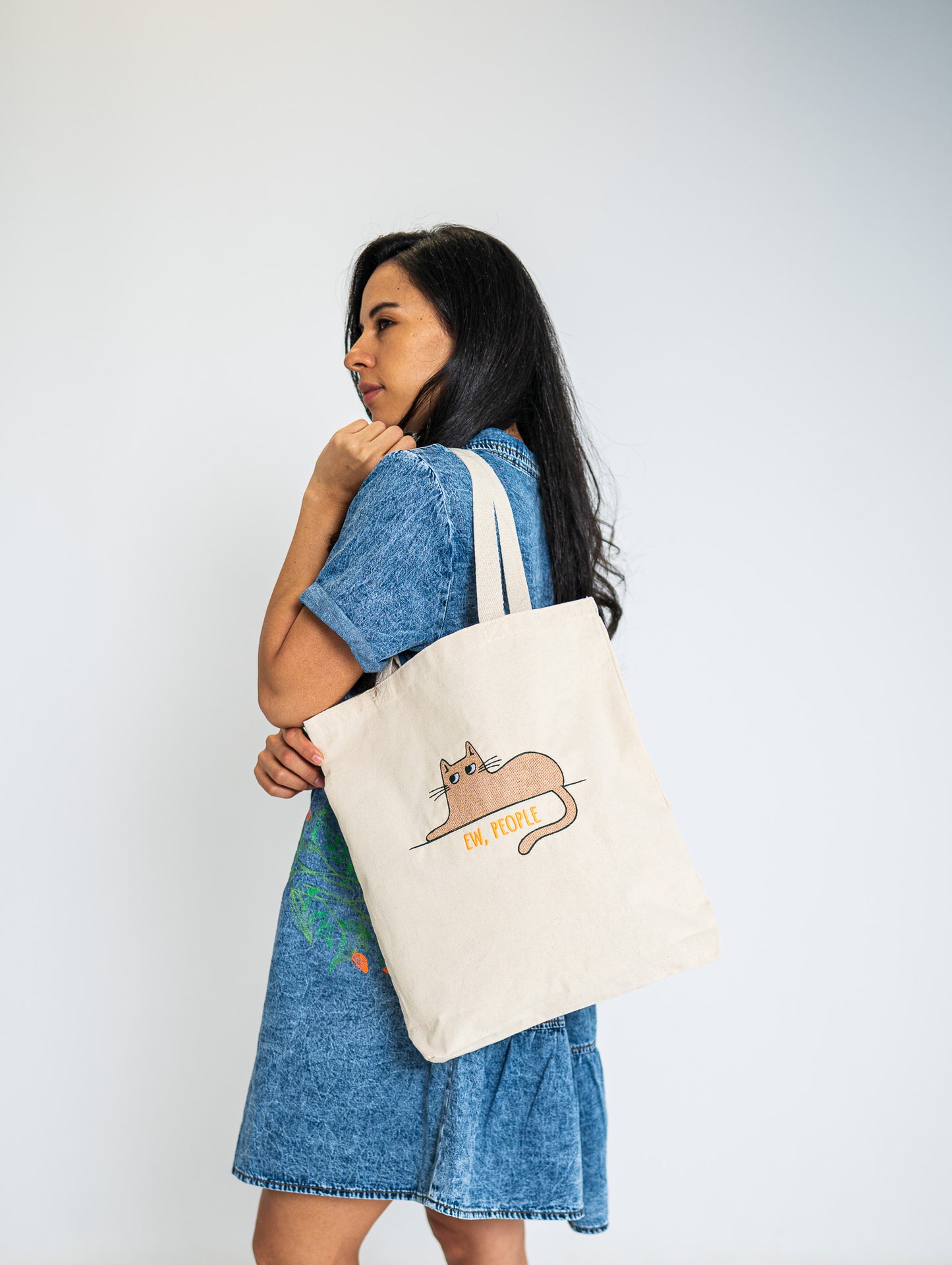 Ew, People White Large Canvas Tote Bag