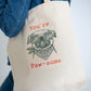 You're Pawsome White Large Canvas Tote Bag