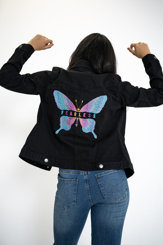 Fearless Flight Butterfly Ladies' Denim Jacket