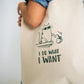 I do What I Want White Large Canvas Tote Bag