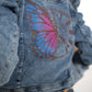 womens denim jacket butterfly embroidery