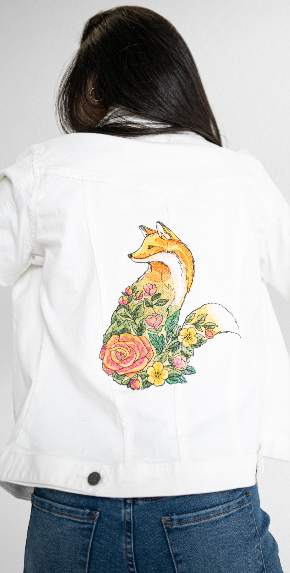 Floral Fox Ladies' Denim Jacket