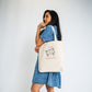 Stay Pawsitive White Large Canvas Tote Bag