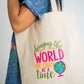 Change The World White Large Canvas Tote Bag