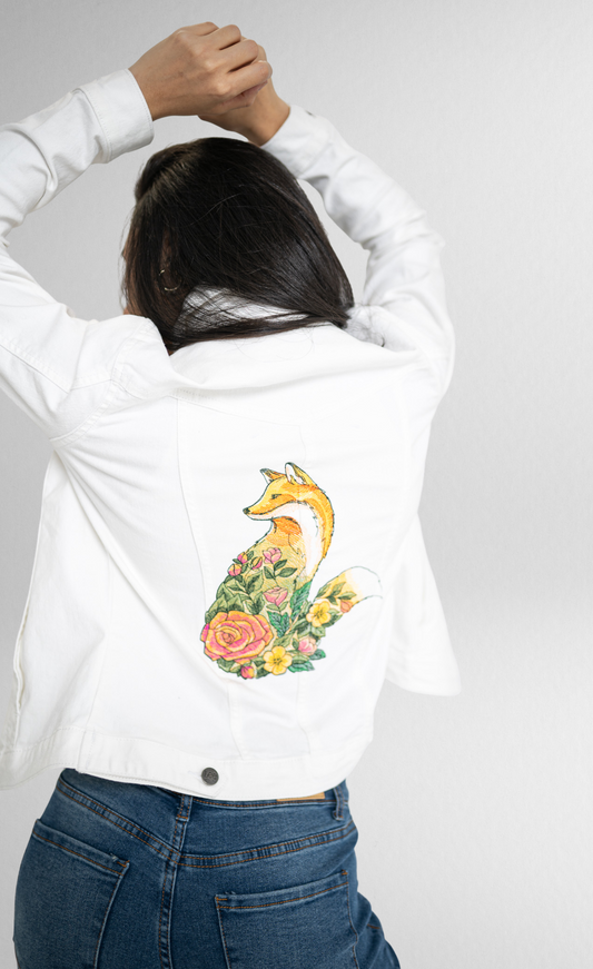 Floral Fox Ladies' Denim Jacket
